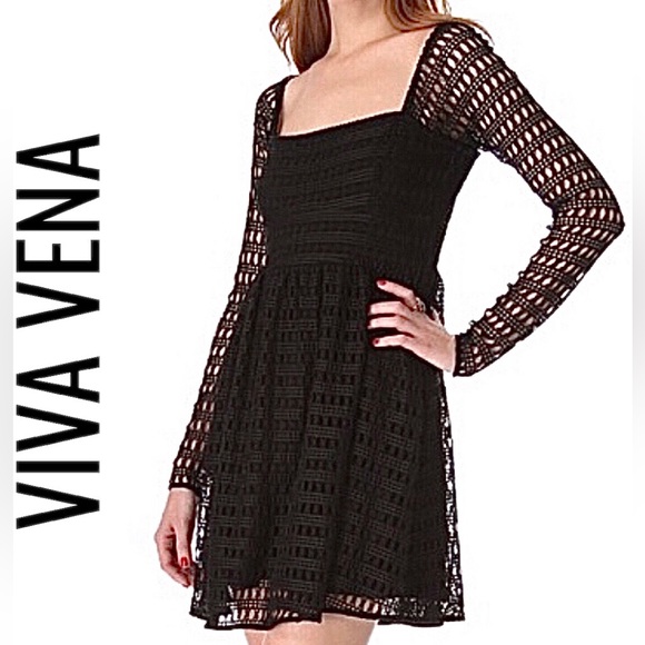 VIVA VENA Crochet Style Dress with FREE SHIPPING Size 10 - Picture 1 of 6